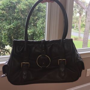 Brown leather purse.